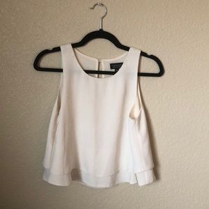 Topshop cream cropped tank top.